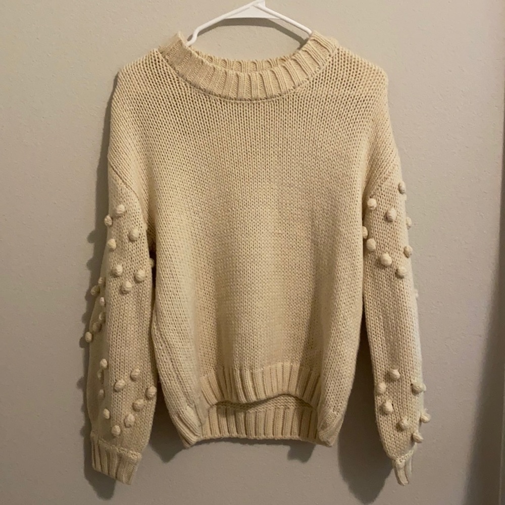 white sweater